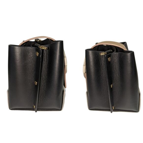 Yuzefi Delila Mini Bag Black Tan Colorblock Leather Crossbody& Chain Strap Spain - Picture 5 of 16